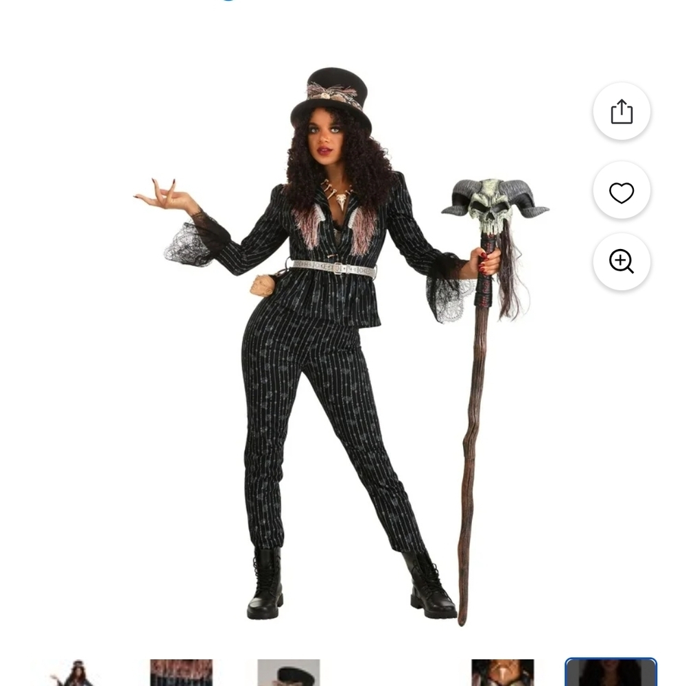 Black and White Striped Costume with Top Hat